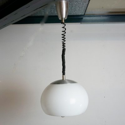 Italian White Acrylic & Aluminum Hanging Lamp from Stilux Milano, 1960s-MH-1152980