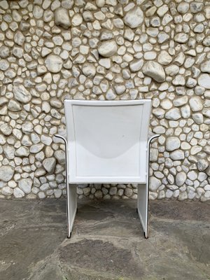 Italian White Leather Armchair by Tito Agnoli for Matteo Grassi, 1970s-ZM-1306276