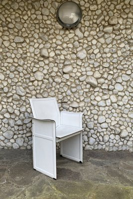 Italian White Leather Armchair by Tito Agnoli for Matteo Grassi, 1970s-ZM-1306276