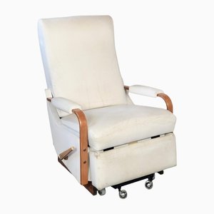 Italian White Leather La-Z-Boy Rocking Armchair by Pizzetti Roma, 1960s-LYQ-1171601