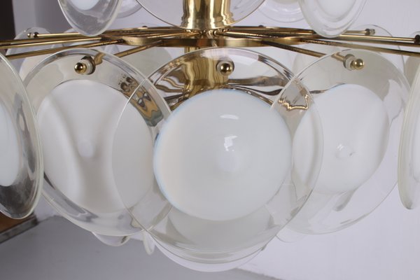 Italian White Murano Chandelier from AV Mazzega, 1960s-EZZ-842148