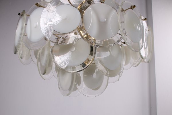 Italian White Murano Chandelier from AV Mazzega, 1960s-EZZ-842148