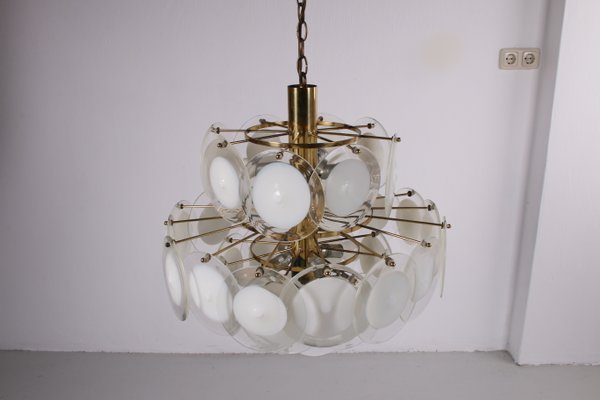 Italian White Murano Chandelier from AV Mazzega, 1960s-EZZ-842148