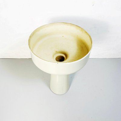 Italian White Porcelain Floor Planter by Angelo Mangiarotti for Brambilla, 1965-GDD-1155488