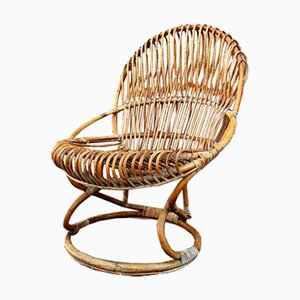 Italian Wicker Chair by Tito Agnoli, 1962-PUG-548257