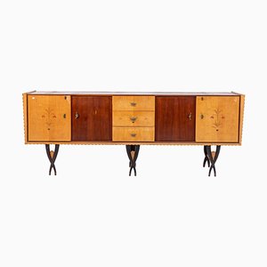 Italian Wood and Brass Sideboard by Paolo Buffa-RCE-1099547