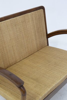 Italian Wood and Rattan Rationalist Loveseat, 1920s-RCE-1412076