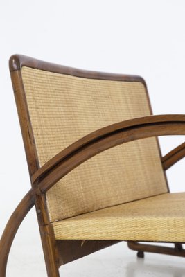 Italian Wood and Rattan Rationalist Loveseat, 1920s-RCE-1412076