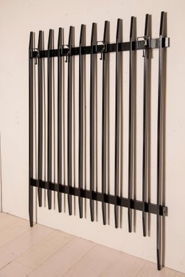 Italian Wood Black Lacquered Coat Rack, 1960s-XDW-1700686