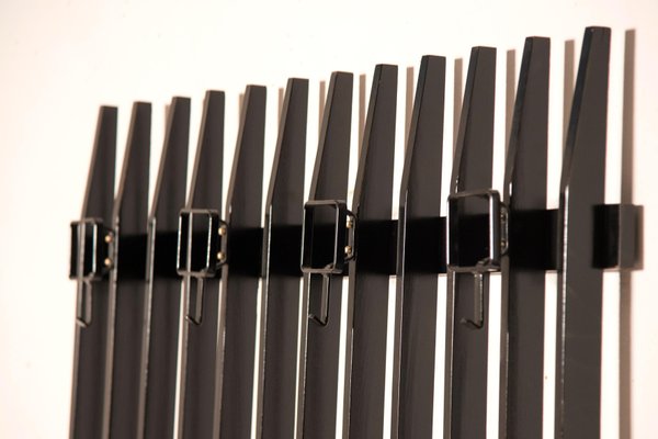 Italian Wood Black Lacquered Coat Rack, 1960s-XDW-1700686