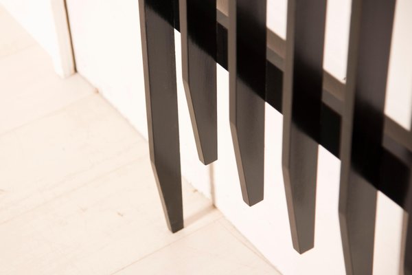 Italian Wood Black Lacquered Coat Rack, 1960s-XDW-1700686