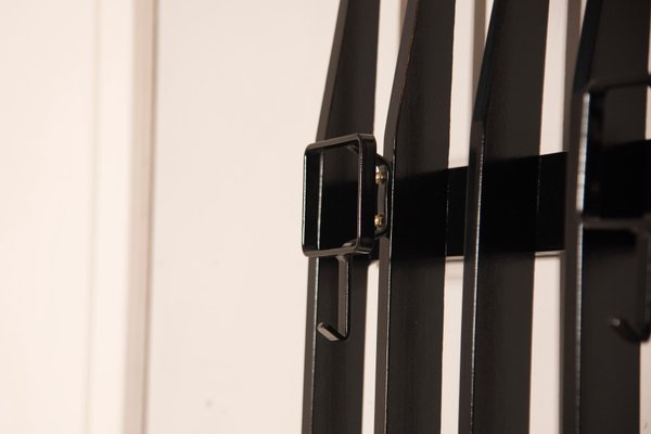 Italian Wood Black Lacquered Coat Rack, 1960s-XDW-1700686