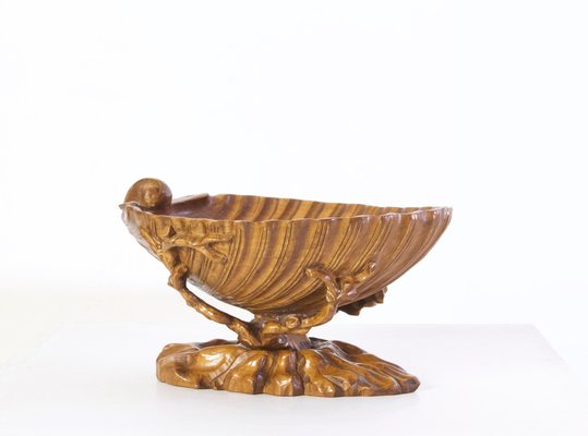 Italian Wood Clam Shell Bowl-FO-1357526