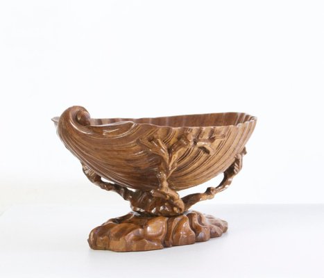 Italian Wood Clam Shell Bowl-FO-1357526