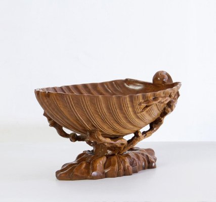 Italian Wood Clam Shell Bowl-FO-1357526