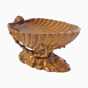 Italian Wood Clam Shell Bowl-FO-1357526