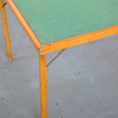 Italian Wood & Fabric Game Table, 1960s-JQO-872601