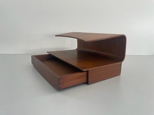 Italian Wood Floating Shelf with Drawer, Italy, 1960s-RDS-1721379