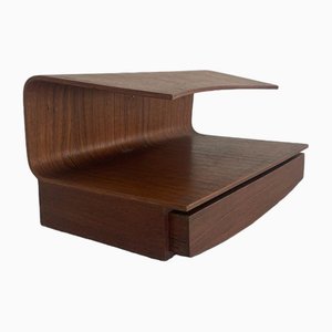 Italian Wood Floating Shelf with Drawer, Italy, 1960s-RDS-1721379