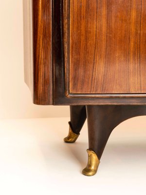 Italian Wood, Glass and Brass Credenza by Vittorio Dassi, 1950s-UQV-1167985