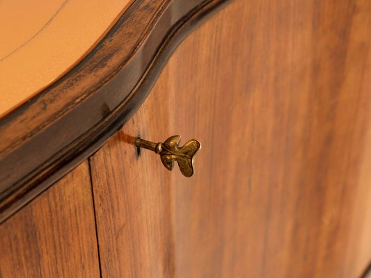 Italian Wood, Glass and Brass Credenza by Vittorio Dassi, 1950s-UQV-1167985