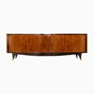 Italian Wood, Glass and Brass Credenza by Vittorio Dassi, 1950s-UQV-1167985