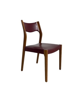 Italian Wood & Skai Dining Chairs, 1950s, Set of 4-IEW-1789300