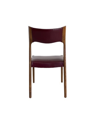 Italian Wood & Skai Dining Chairs, 1950s, Set of 4-IEW-1789300