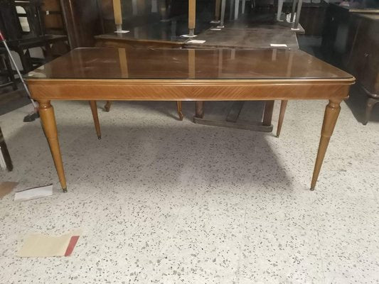 Italian Wood Veneer Dining Table, 1950s-RAQ-644508