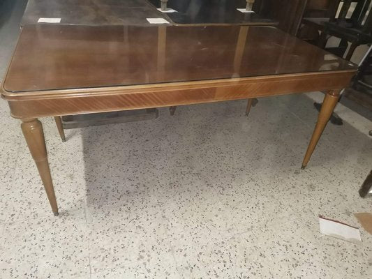 Italian Wood Veneer Dining Table, 1950s-RAQ-644508