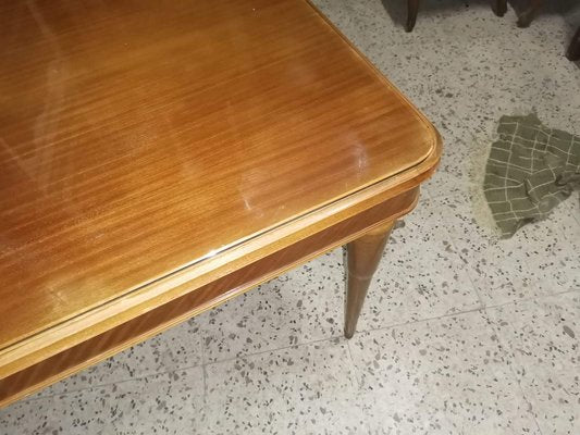 Italian Wood Veneer Dining Table, 1950s-RAQ-644508