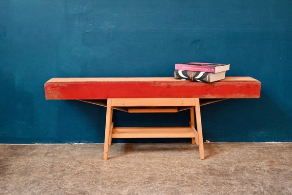 Italian Wooden and Rope Table, 1970s-AIU-1789367