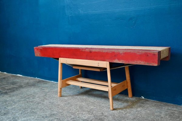 Italian Wooden and Rope Table, 1970s-AIU-1789367