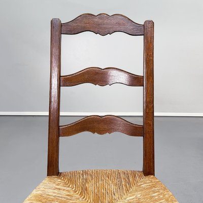 Italian Wooden and Straw Chairs, Late 1800s, Set of 6-GDD-1135891