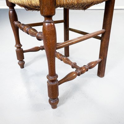 Italian Wooden and Straw Chairs, Late 1800s, Set of 6-GDD-1135891