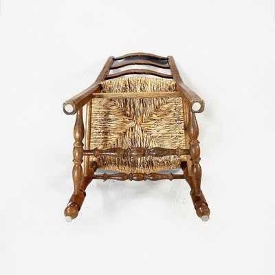 Italian Wooden and Straw Chairs, Late 1800s, Set of 6-GDD-1135891