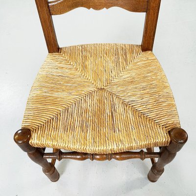 Italian Wooden and Straw Chairs, Late 1800s, Set of 6-GDD-1135891