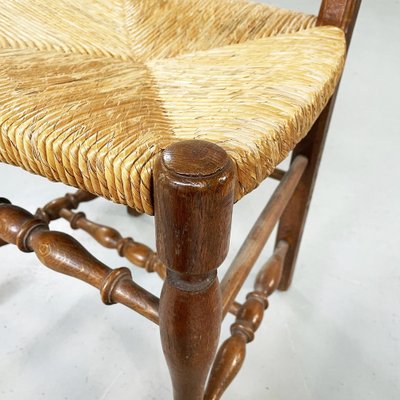 Italian Wooden and Straw Chairs, Late 1800s, Set of 6-GDD-1135891