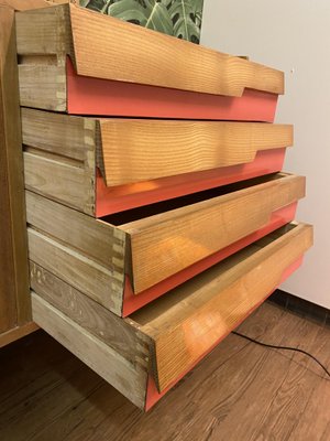 Italian Wooden Board Formica Brass Sideboard in the Style of Gio Ponti, 1950s-PYR-1107655