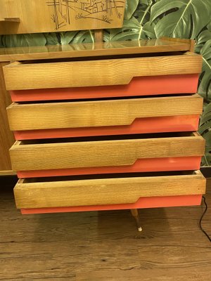 Italian Wooden Board Formica Brass Sideboard in the Style of Gio Ponti, 1950s-PYR-1107655