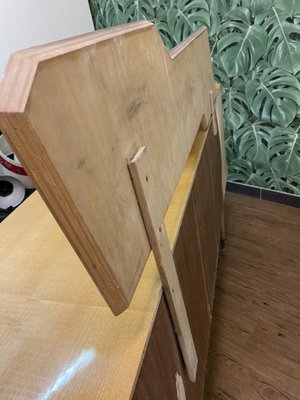 Italian Wooden Board Formica Brass Sideboard in the Style of Gio Ponti, 1950s-PYR-1107655