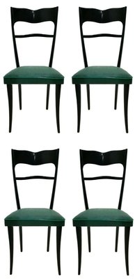 Italian Wooden Dining Chairs, 1960s, Set of 4-FIP-809934