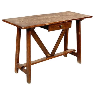 Italian Wooden Fratino Table with a Drawer, 1900s-GDD-1416747