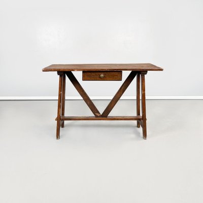 Italian Wooden Fratino Table with a Drawer, 1900s-GDD-1416747