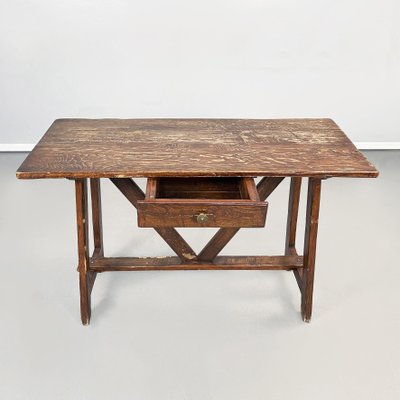 Italian Wooden Fratino Table with a Drawer, 1900s-GDD-1416747