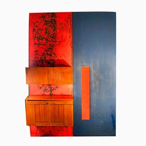 Italian Wooden Mobile Wall Unit with Bar Cabinet Decorated with Boiserie, 1958-VCV-751076