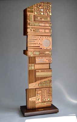 Italian Wooden Sculpture by Gianni Pinna, 1981-IEI-997855