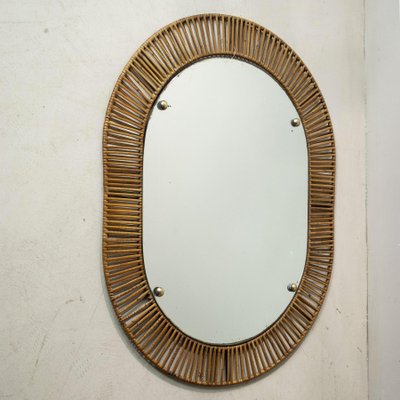 Italian Wrought Iron Bamboo Mirror Frame, 1950s-JQO-1361723