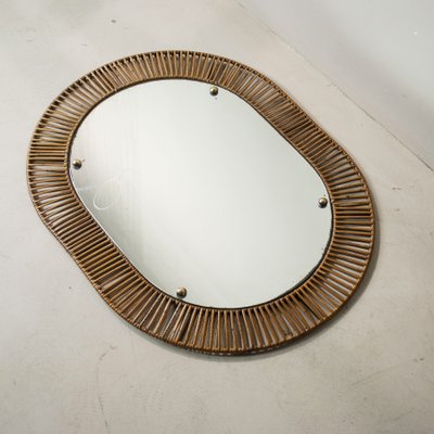 Italian Wrought Iron Bamboo Mirror Frame, 1950s-JQO-1361723