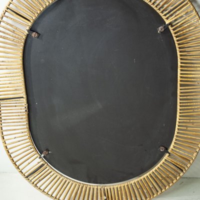 Italian Wrought Iron Bamboo Mirror Frame, 1950s-JQO-1361723